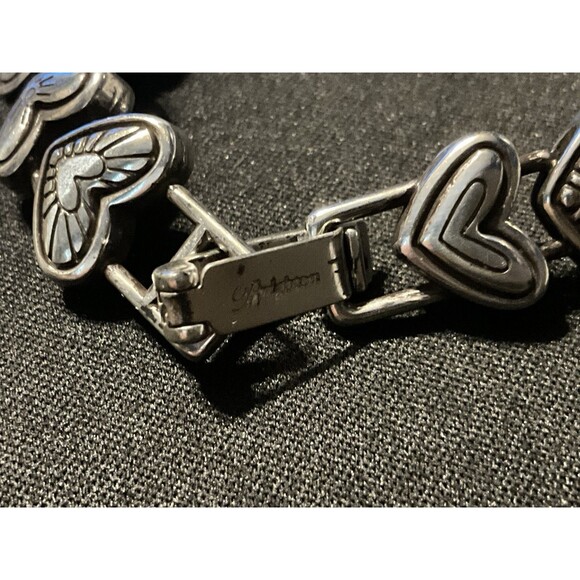 Brighton Heritage Heart Bracelet Silver Plated w/ Fold Over Clasp W/ Dust Bag - Picture 4 of 9